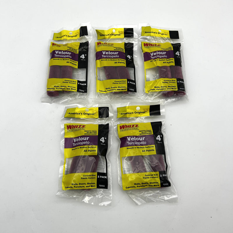 Whizz 51012 Purple Velour Mini-Roller Cover 4" 3/16 Nap No Matt Lot of 5 2-Pks