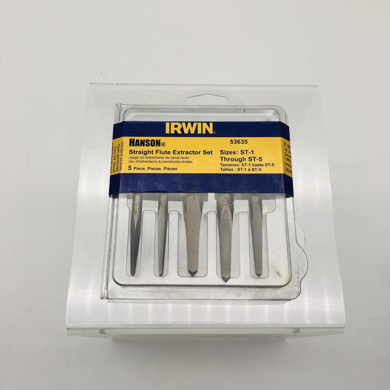 Irwin Hanson 53635 Straight Flute Screw Extractor Set Sizes ST-1 Through ST-5 7