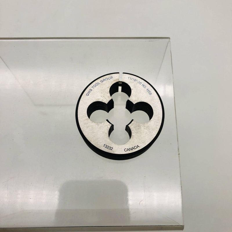 GWS 13232 Round Adjustable Split Die 11/16-20 NS Right Hand Thread HSS 2" OD 3