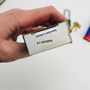 2x Master A1107GRNKD Padlock Green Anodized Aluminum 3in Shkle Keyed Differently 2