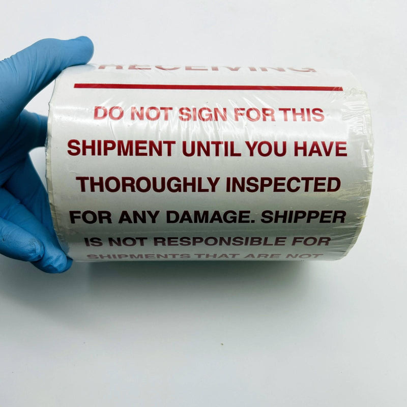 Decker DL3175 Attention Receiving Labels Do Not Sign 6X10 Pallet Label 250/Roll