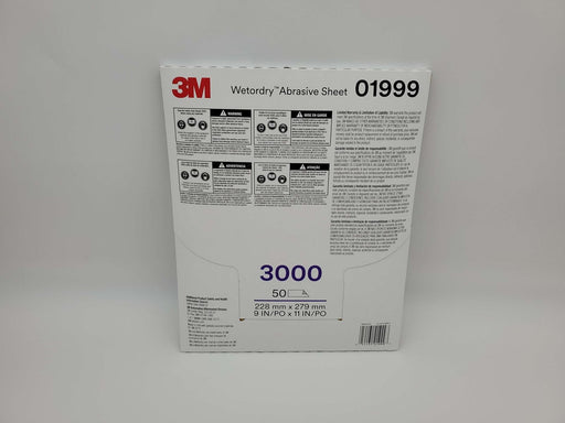 3M Wetordry Sanding Sheets 3000 Grit 9" x 11" PN 01999 Pack of 50 Sheets 2