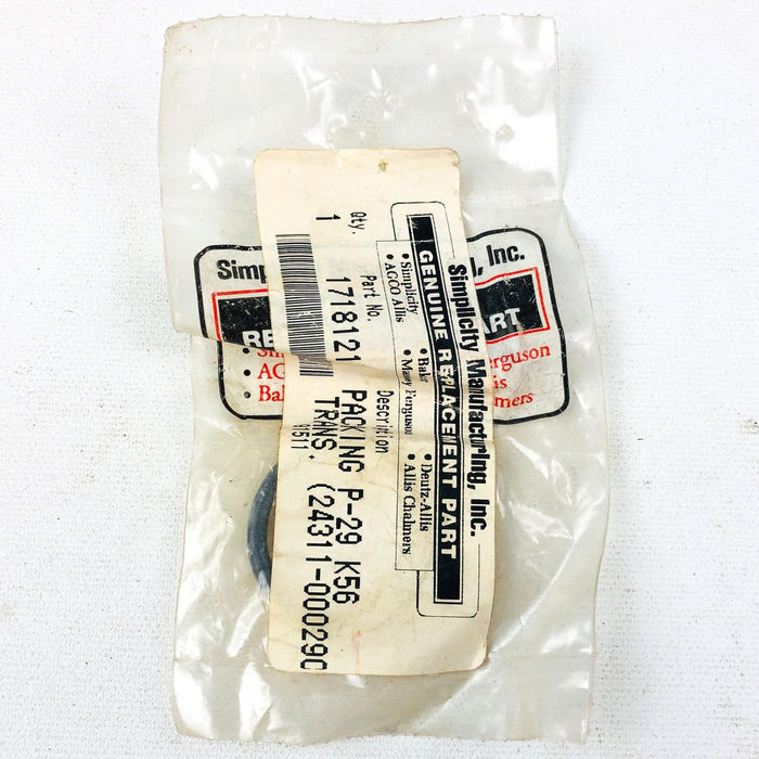 Simplicity 1718121 Packing P-29 K-56 Trans OEM NOS Replaced by 1718121SM