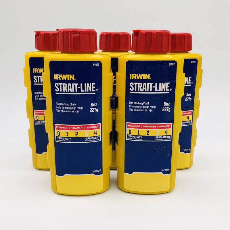 Irwin 64902 Red Marking Chalk Refill 8oz Number 3 Permanency Lot of 5 Bottles 6