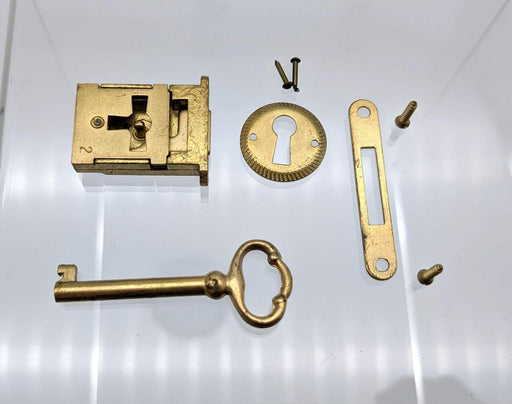 National C8207 Furniture Lock RH Door or Drawer Deadbolt Type Polished Brass 1