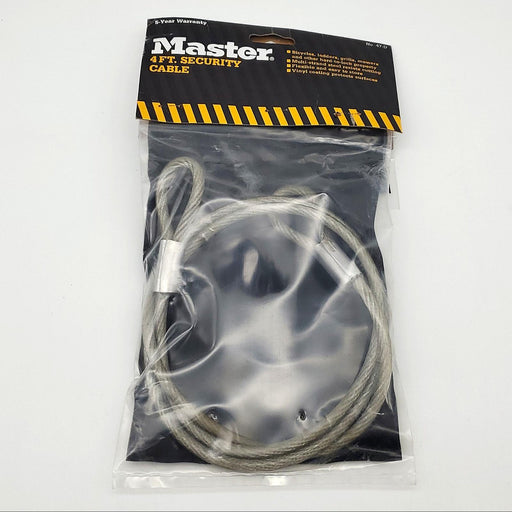Master 47D Security Cable 4' L x 1/4" D Vinyl Coated Steel Bikes Ladders Mowers 1