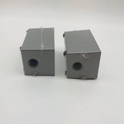 2pk BWF DB-5V Junction Outlet Receptacle Box 1/2in 3 Hole 1 Gange Deep Box Gray 4
