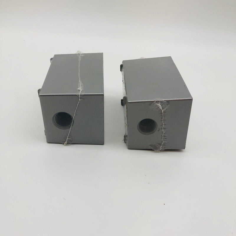2pk BWF DB-5V Junction Outlet Receptacle Box 1/2in 3 Hole 1 Gange Deep Box Gray 4