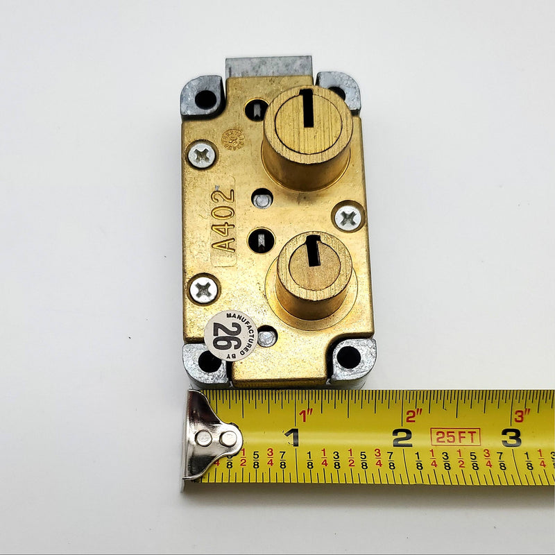 Ilco Safe Deposit Box Lock A402 LH Left Hand Satin Brass 3 Keys A402100-04-41LH