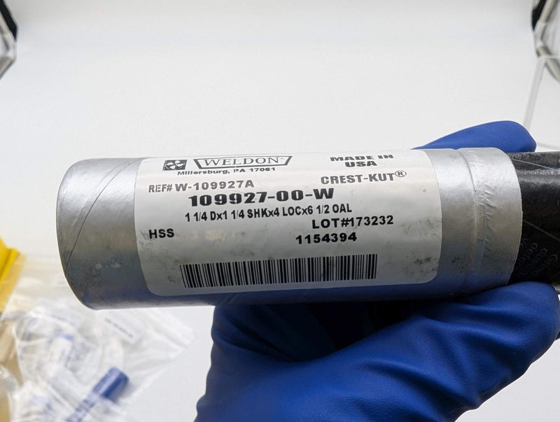 Weldon 1.25" Crest-Kut End Mill 4 Flute 1.25" Shank 4" LOC 6.5" OAL HSS 1154394 6