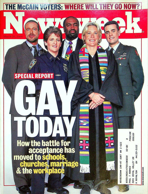 Newsweek Magazine March 20 2000 Gay In America Military Church Religion McCain 1