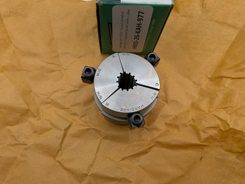 Hardinge M16 19/32" Round Serrated Collet Pads 3-Segment for M-Series Collet