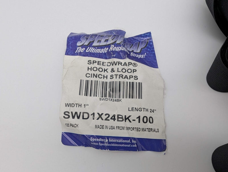 SpeedWrap Hook & Loop Cinch Straps 1" x 24" Speedtech SWD1X24BK Pack of 10 5