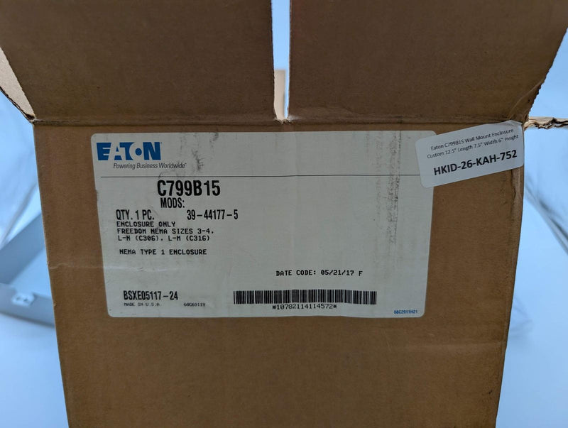 Eaton C799B15 Wall Mount Enclosure Custom 12.5" Length 7.5" Width 6" Height