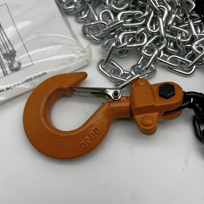 Accolift 1360240 Hand Chain Hoist 1 Ton x 20ft Fabricated Rolled Steel Plate