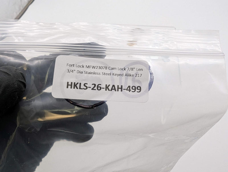 Fort Lock MFW23078 Cam Lock 7/8" Len 3/4" Dia Stainless Steel Keyed Alike 217 6