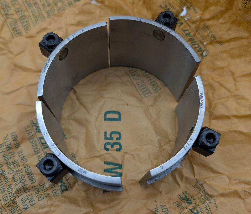 Hardinge M35 3-1/2" Round Smooth Collet Pads 3-Segment for M-Series Collet
