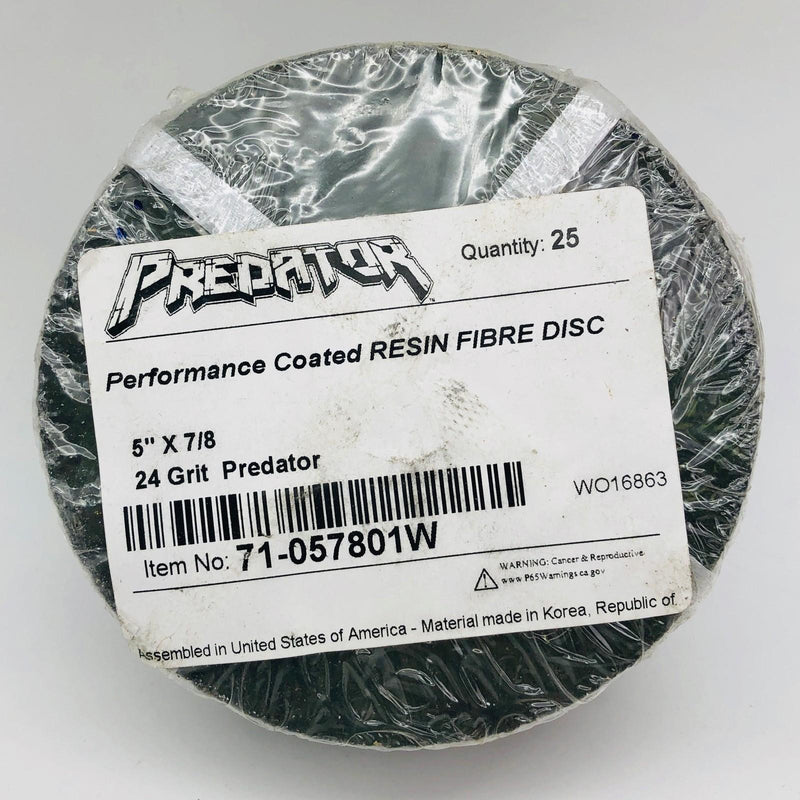 ARC Predator 71-057801W Resin Fiber Disc 5"x7/8" 24 Grit Performance Coated 25pk 1