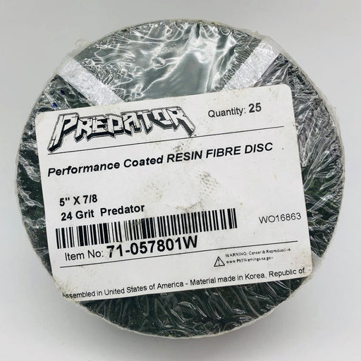 ARC Predator 71-057801W Resin Fiber Disc 5"x7/8" 24 Grit Performance Coated 25pk 1