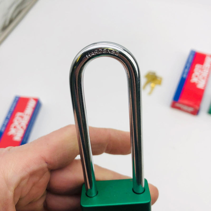 2x Master A1107GRNKD Padlock Green Anodized Aluminum 3in Shkle Keyed Differently 7
