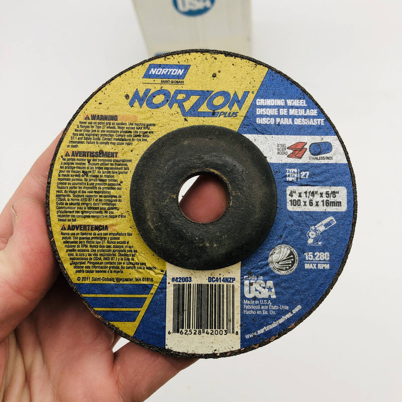 Norton 42003 Grinding Wheel 4X1/4X5/8 Norzon Plus 66252842003 25pk 8