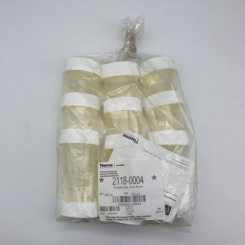 Thermo 2118-0004 Wide Mouth Jar Straight Side Nalgene 125ml with Lid Set of 12 7