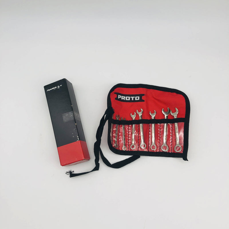 Proto J1200EFS Combination Short Wrench Set 6pt 8Pcs SAE W/ Tool Roll 1/8 to 3/8
