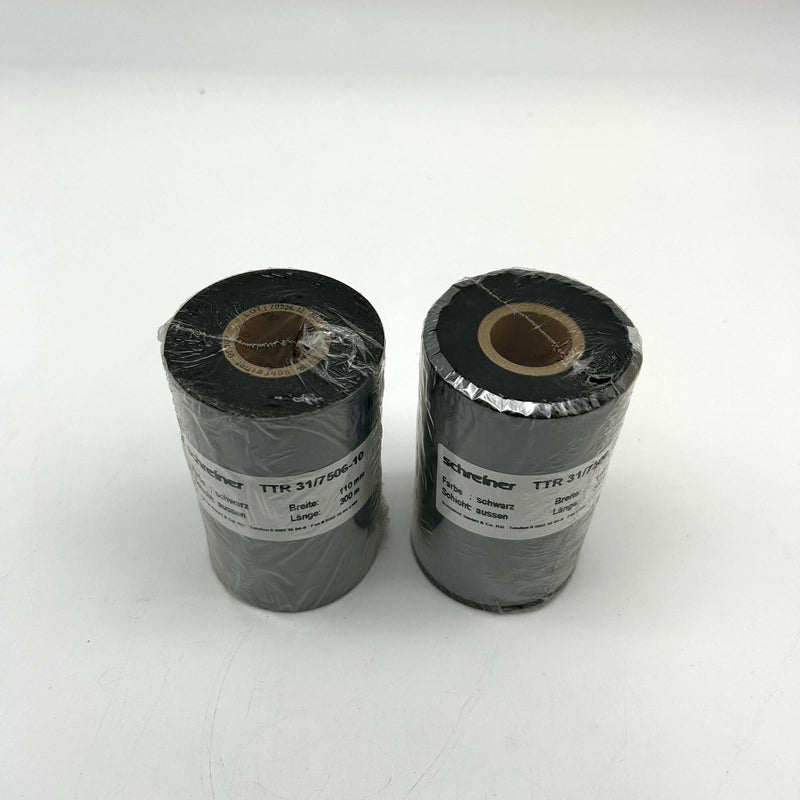 Schreiner TTR 31/7506-10 Thermal Transfer Ribbon 110mm x 300m Lot of 2 Rolls 7