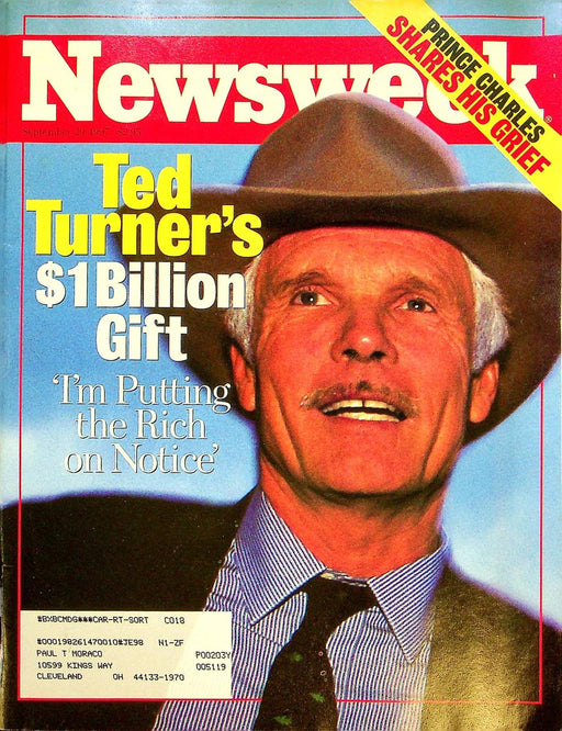 Newsweek Magazine September 29 1997 Ted Turner Billionaire Media Donation UN 1