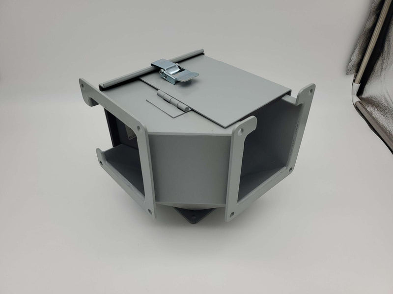 Hoffman F44LE9AC 4" x 4" Elbow Wireway Fitting 90 Degree Outside Top Hinged Lay 2