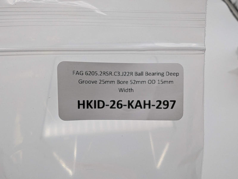 FAG 6205.2RSR.C3.J22R Ball Bearing Deep Groove 25mm Bore 52mm OD 15mm Width 4