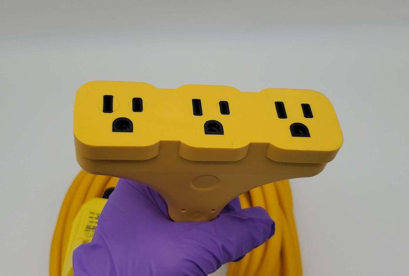 50 ft Rainproof Extension Cord 3 Receptacle 12 Gauge 3 Conductor 15A 120V GFCI 2