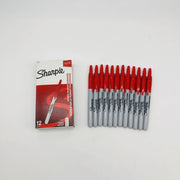 Sharpie 32702 Red Marker Fine Point Retractable No Cap Permanent 12 Count 10