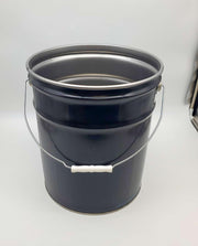 5 Gallon Black Steel Pail Open Head w/ Handle 13-1/2" Tall 11-1/2" Diameter 1