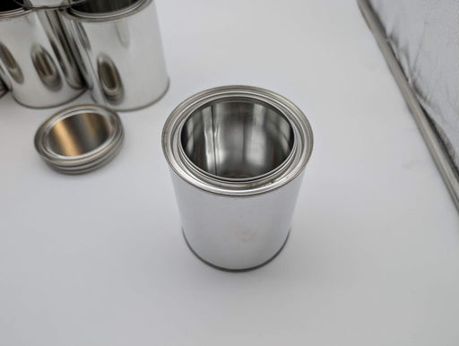 Empty Quart Paint Cans w/ Lids Metal Unlined 4.85" H 4.25" D Pack of 6 2