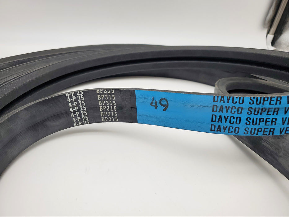 Dayco RBP3152 Banded V Belt 0.66" Top Width 318" Outside Length 2 Ribs 2