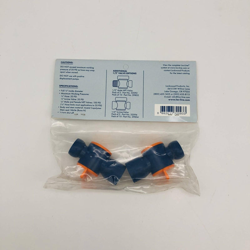 Loc-Line 32093 NPT Valve 1/2" Female Coolant Hose Component Acetal Copolymer 2pk 9