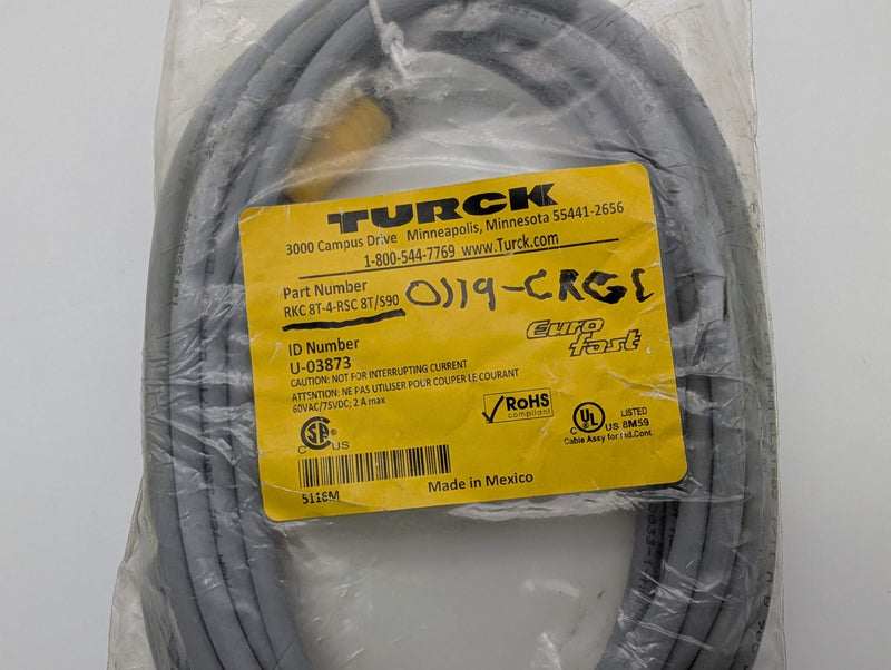 Turck RKC 8T-4-RSC 8T/S90 U-03873 M12 8 Pin Cable 4M Male to Female