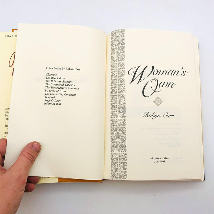 Woman's Own Robyn Carr Hardcover 1990 1st Editio/Print Philadelphia 19th Century 7