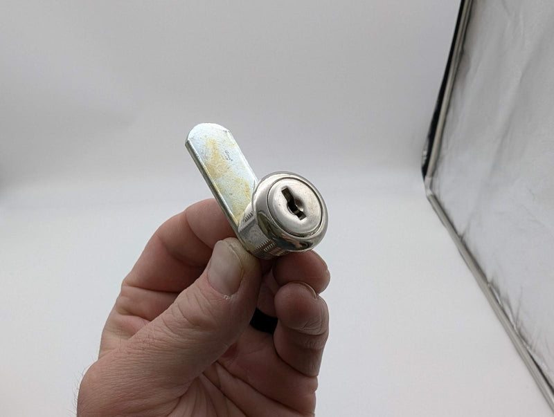 National C8052 Cam Lock 5/8" L 3/4" D Bright Nickel Keyed Alike Overlay / Flush 2