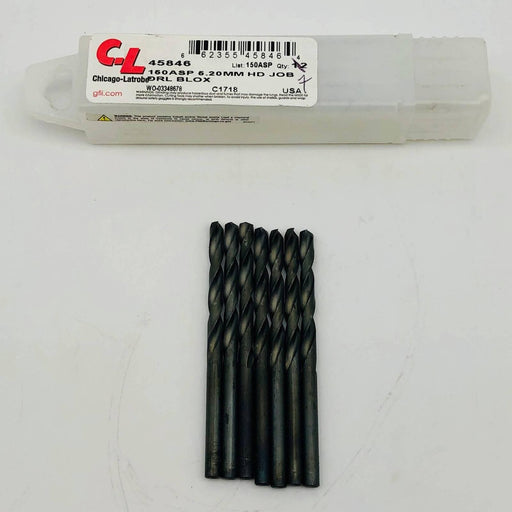 Chicago Latrobe 45846 Jobber Drill Bit 150ASP 5.20mm HSS Black Oxide Pack of 7 1