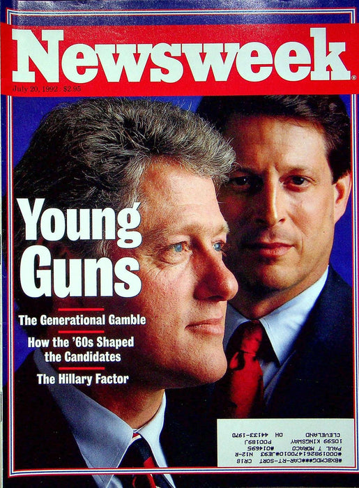 Newsweek Magazine July 20 1992 Bill Hillary Clinton Gore Presidential Campaign 1