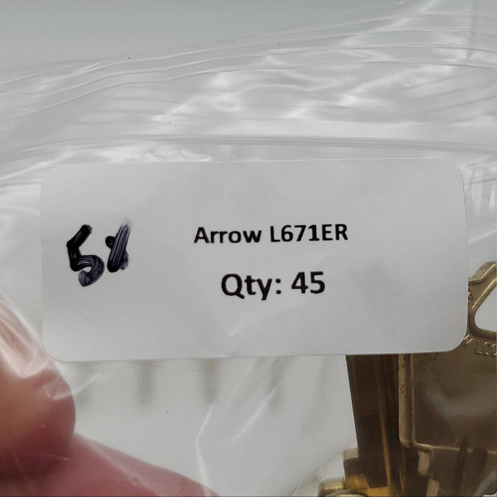 5x Arrow L671ER Key Blanks ER Keyway Nickel Silver 6 Pin USA Made 4