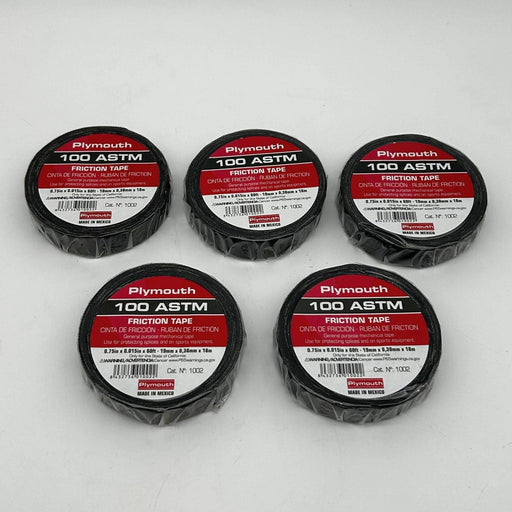 Plymouth 100 ASTM Mechanical Friction Tape .75in x .015in x 60ft Cat No 1002 5pk 1