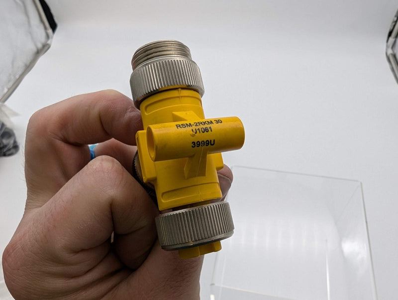 Turck RSM-2RKM 30 Actuator Tee Connector 2x 3 Pin 7/8" Female to 3 Pin 7/8" Male 5