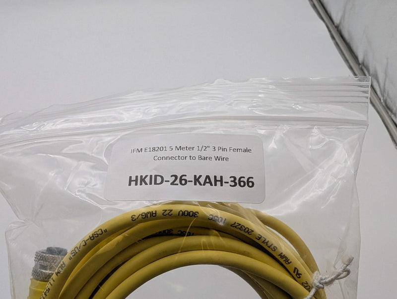 IFM E18201 5 Meter 1/2" 3 Pin Female Connector to Bare Wire 4