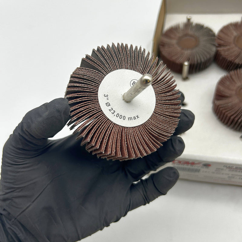 CGW 39949 Flap Wheel 3in Diameter x 1in Thick x 1/4 Shank AO 80 Grit Medium 10pk