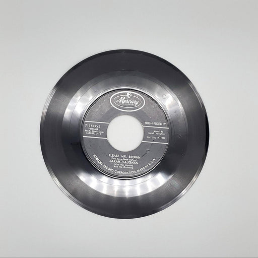 Sarah Vaughan Please Mr. Brown Single Record Mercury 1957 71157X45 1