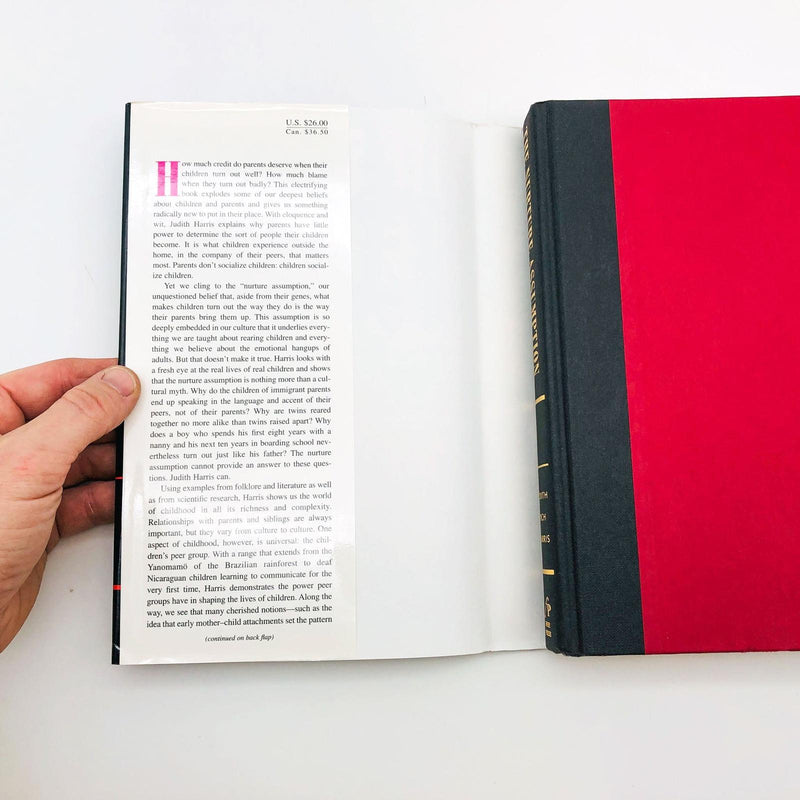 The Nurture Assumption Judith Rich Harris Hardcover 1998 Child Development 6