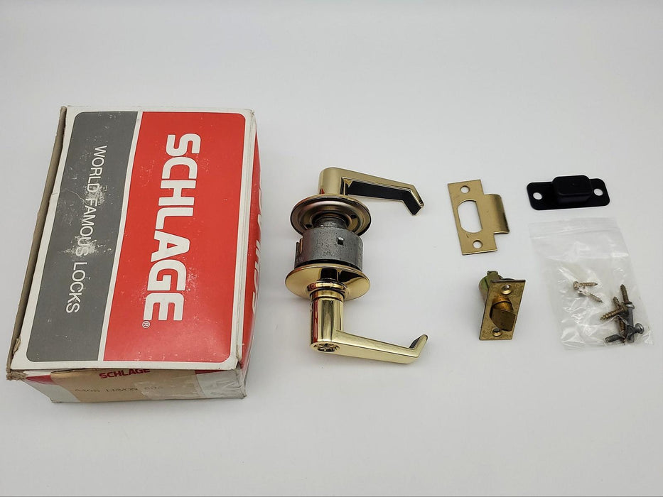 Schlage Door Lever Privacy Lock Bright Brass LEV 2-3/4" Backset A40S 605 3